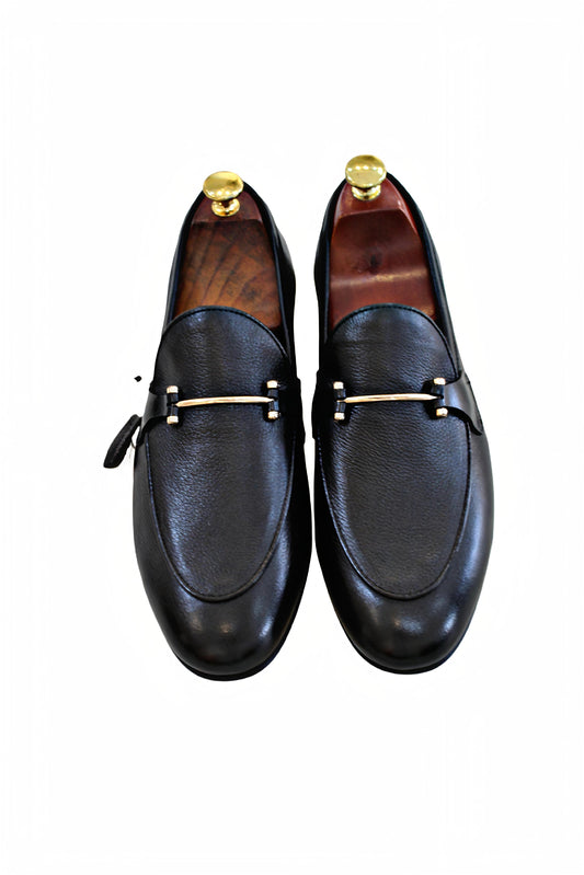 MaBrix™ Signature Men's Handcrafted 100% Original Leather Loafers – Premium Black Bit Loafers