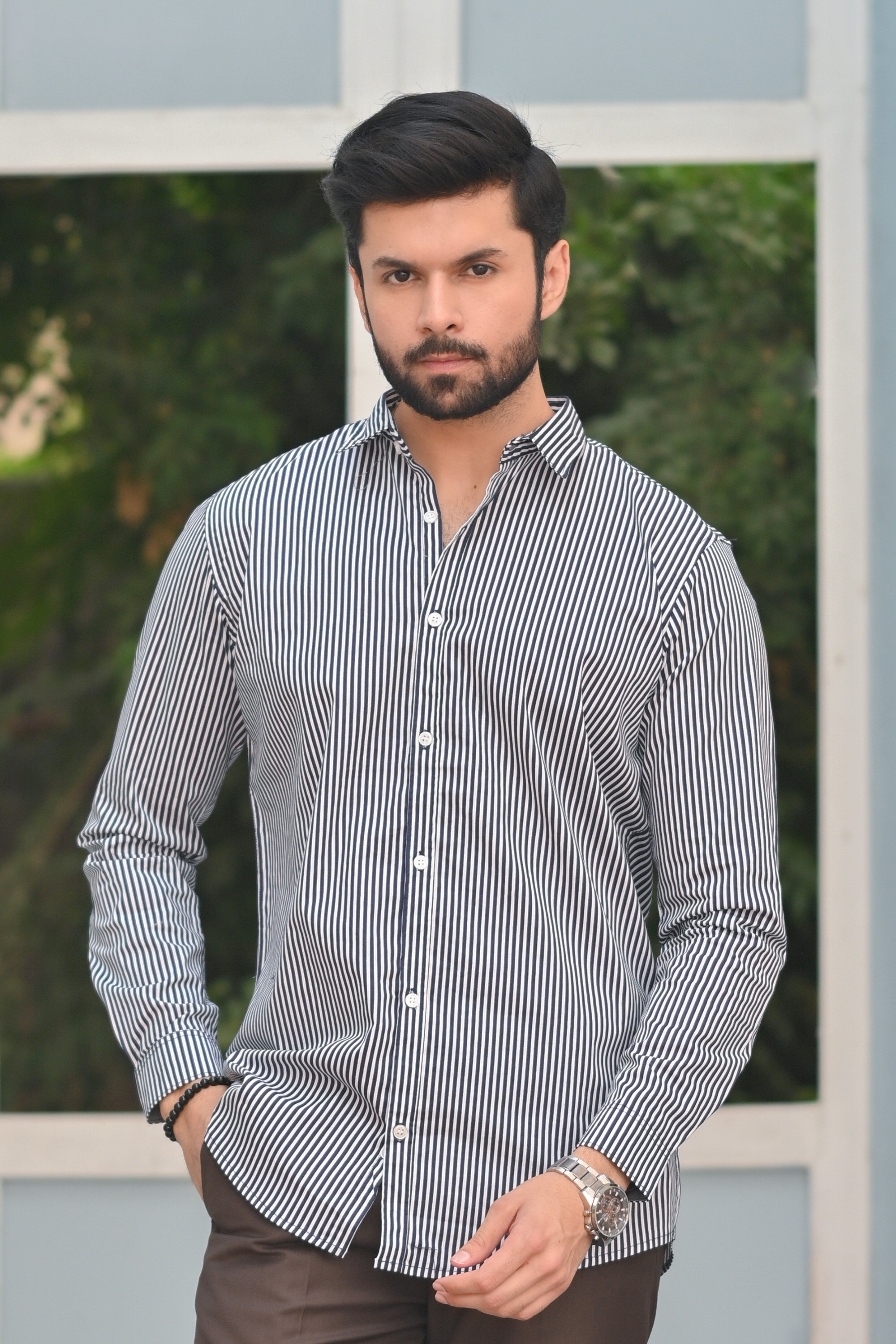 White Lining Casual Shirt