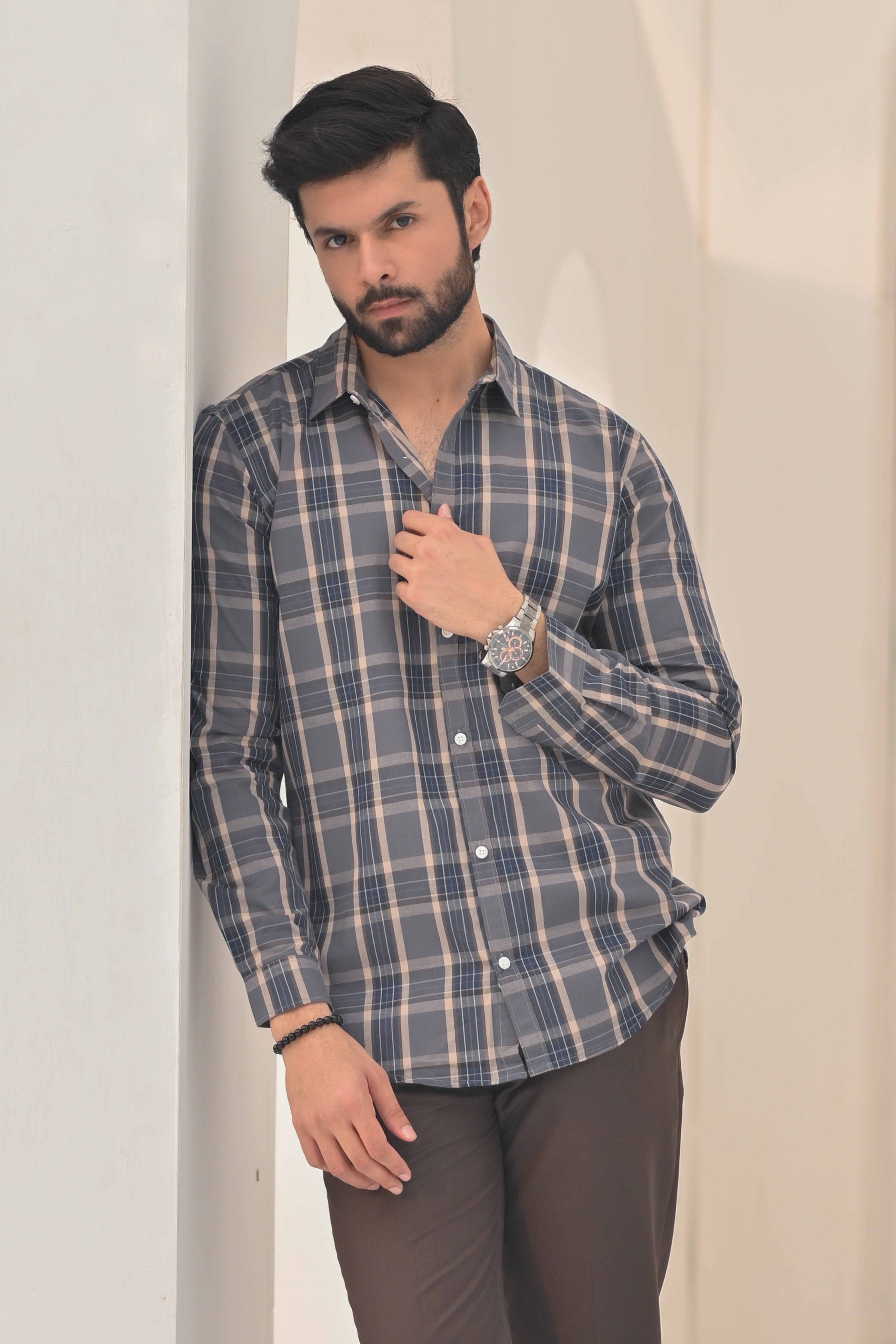 Grey Boxes Men's Casual Shirt