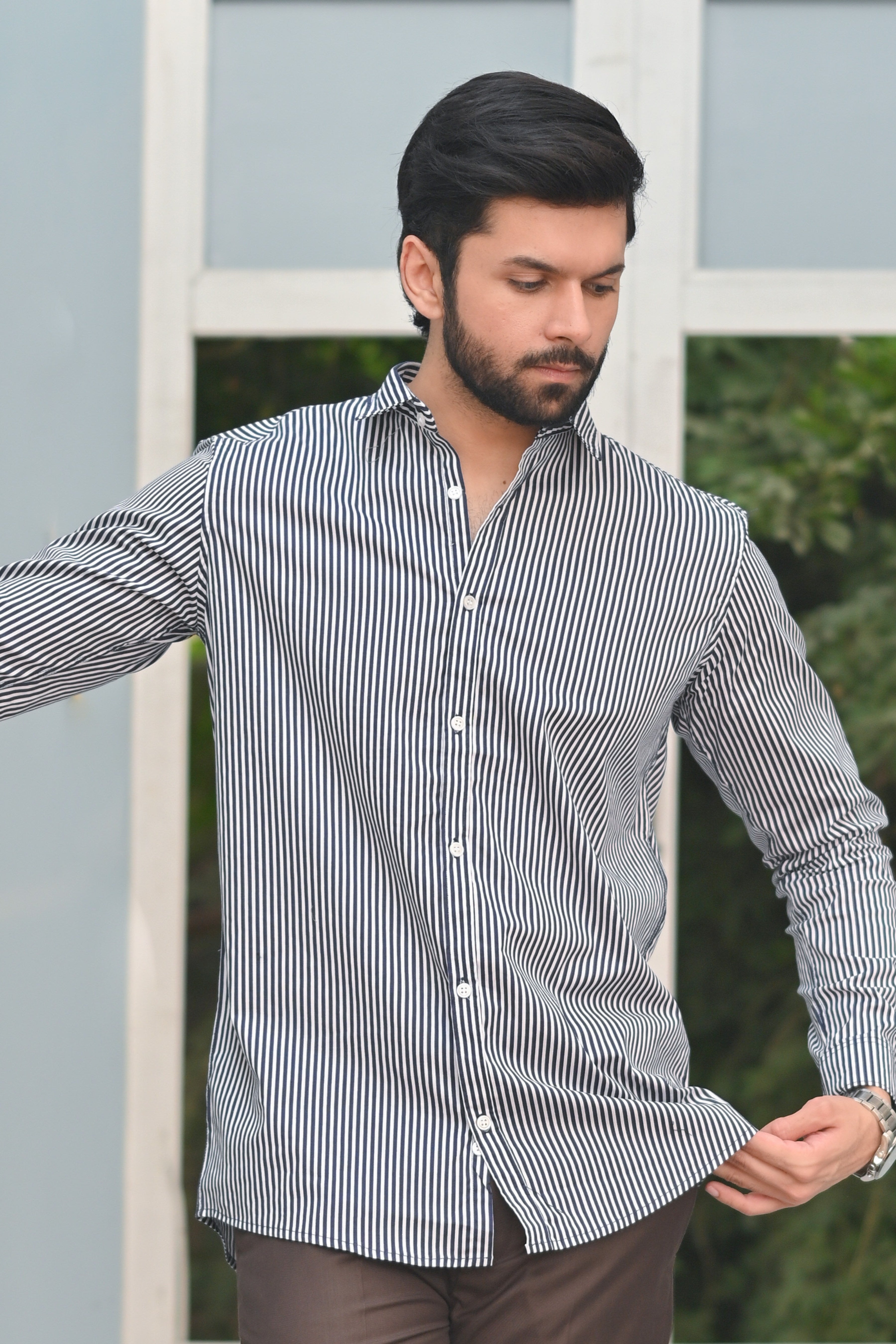 White Lining Casual Shirt