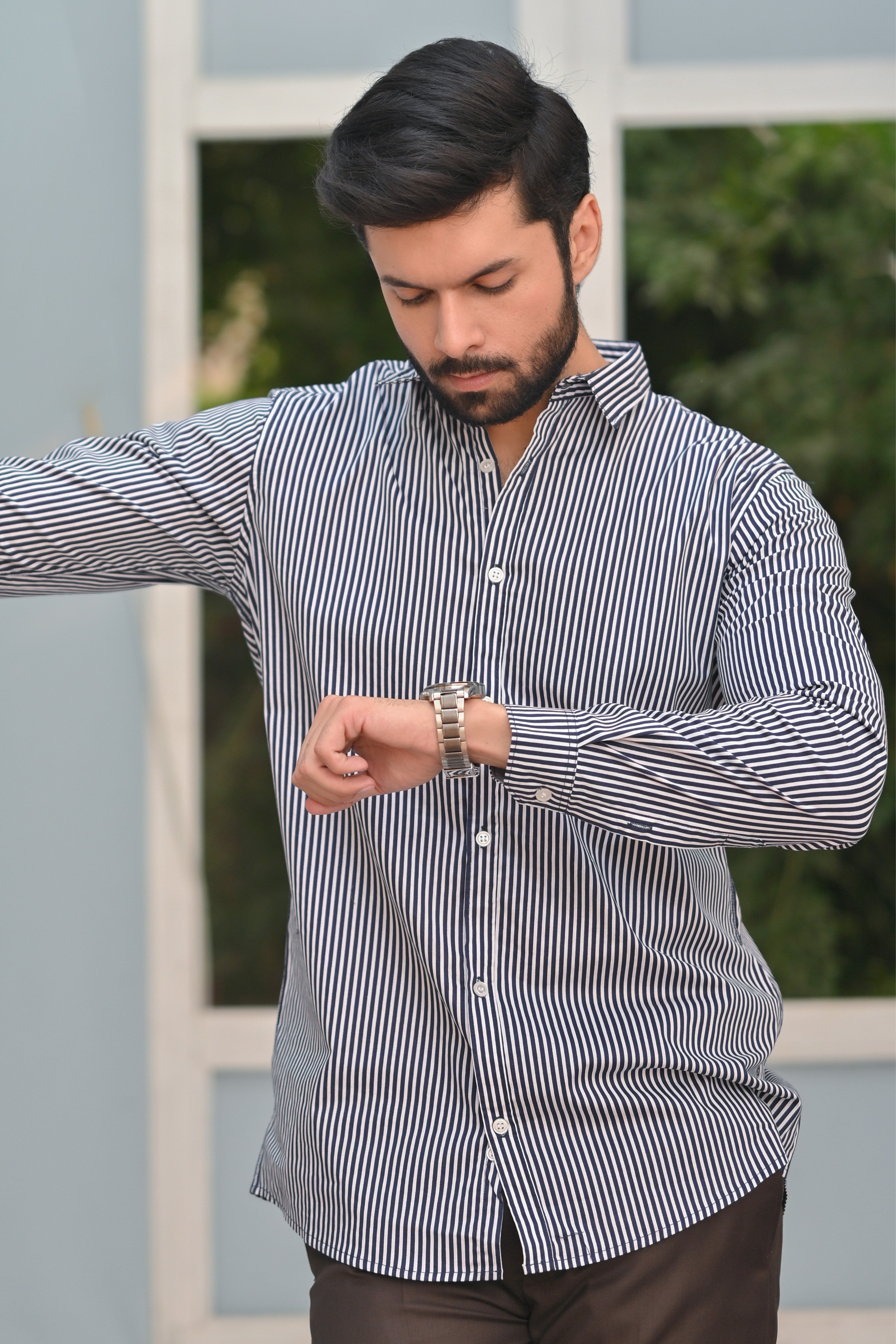 White Lining Casual Shirt