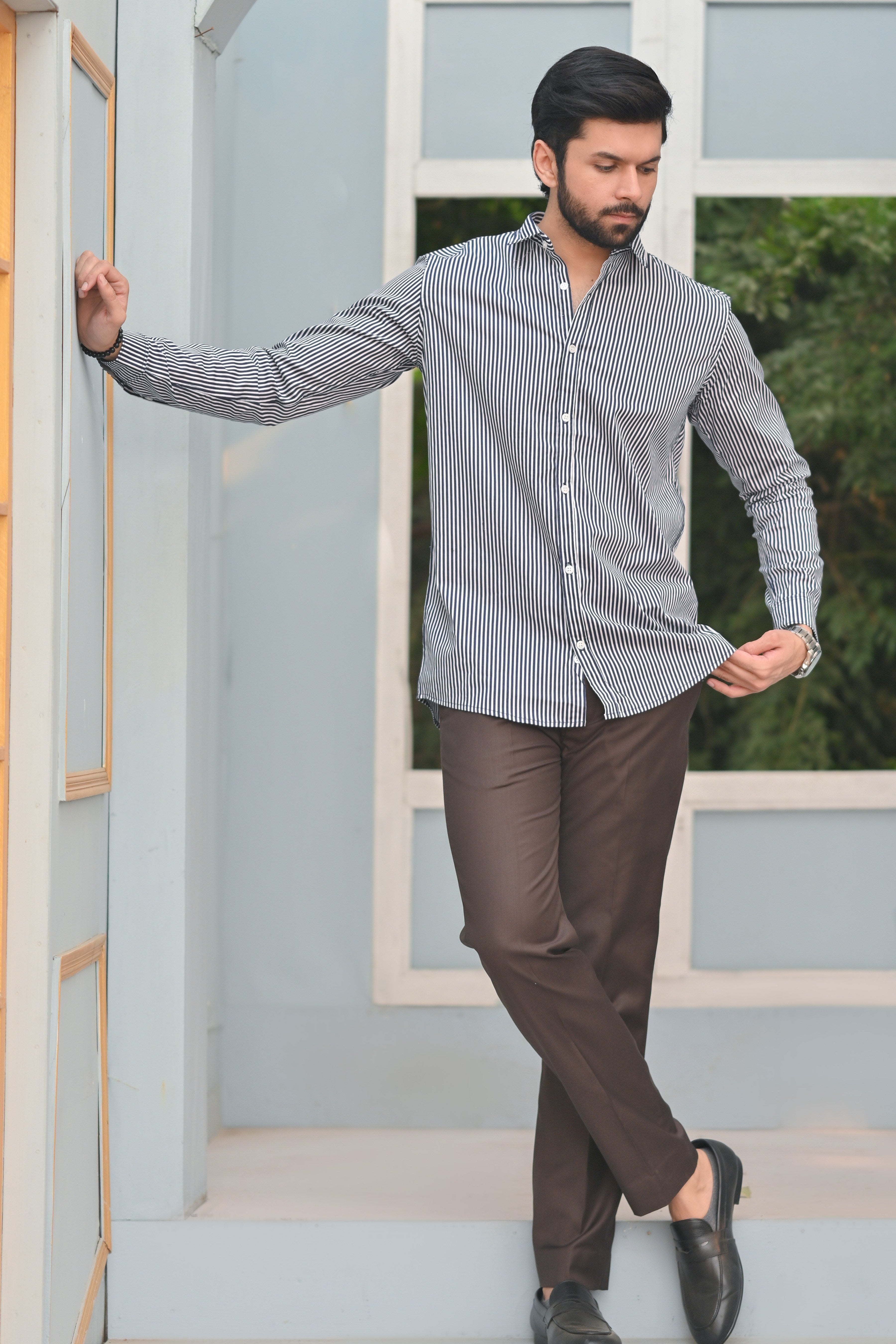 White Lining Casual Shirt