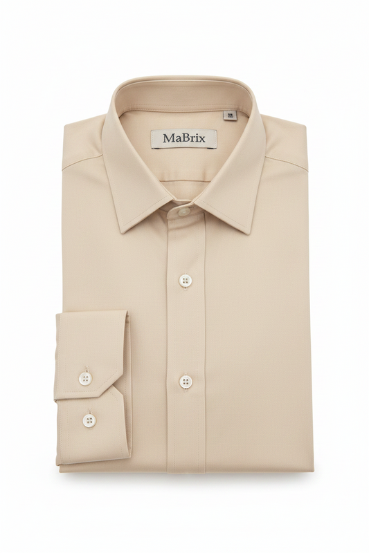 Dessert Brown Plain Formal Shirt