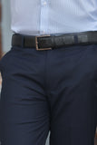 Dark Blue Slim-Fit Dress Pants