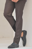 Brown Slim-Fit  Dress Pants