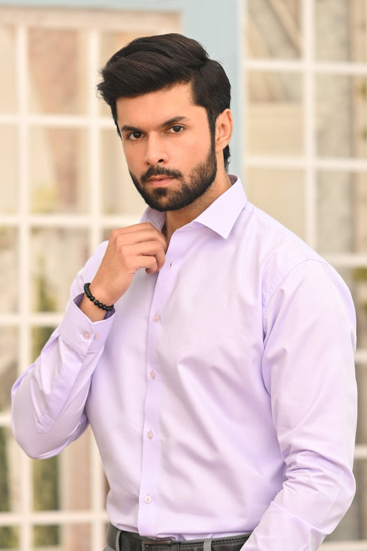 Precision Purple Textured Formal Shirt