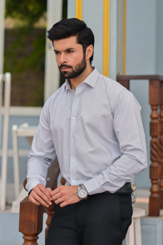 Grey Slim lining Formal Shirt