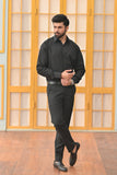 Jet Black Plain Formal Shirt