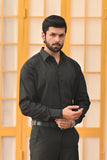 Jet Black Plain Formal Shirt