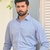 Quilt Blue Plain Men's Dress Shirt