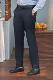 Dark Blue Slim-Fit Dress Pants