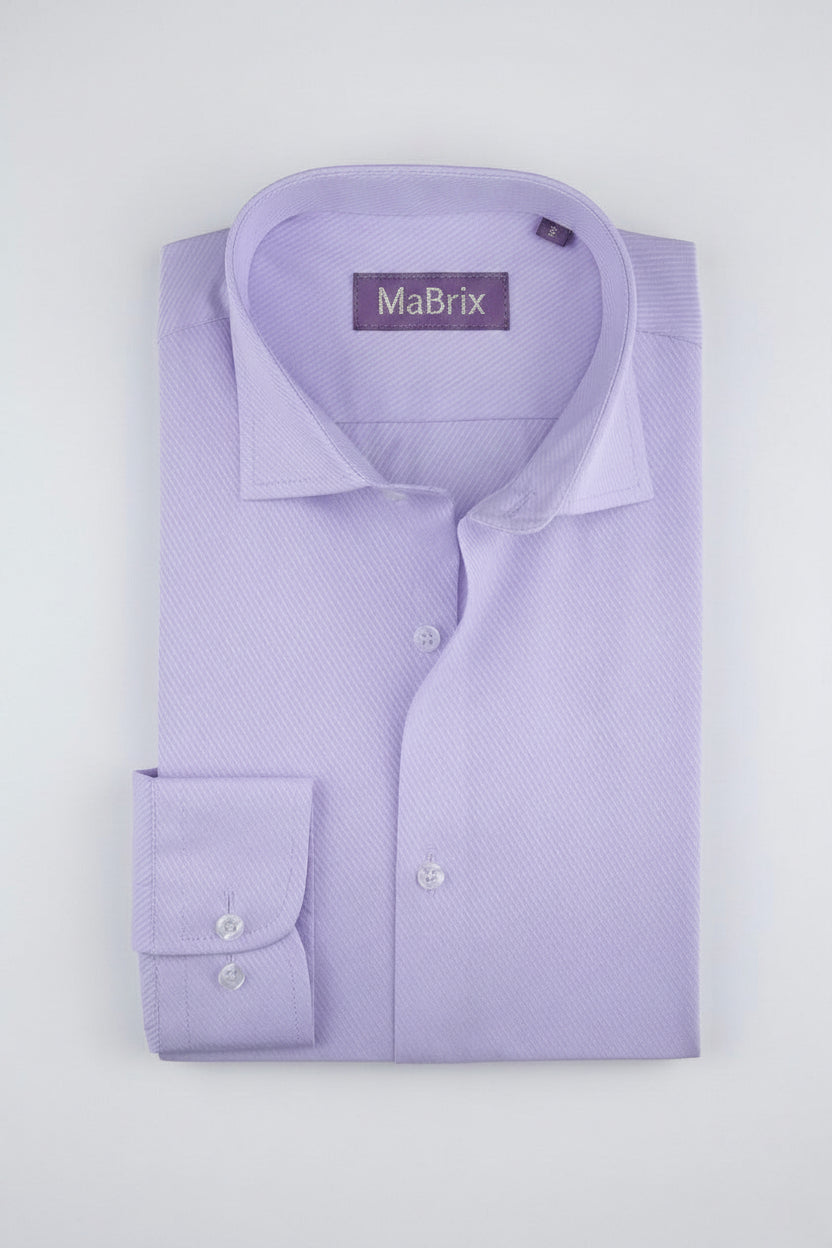 Pastel Purple Textured Dress Shirt