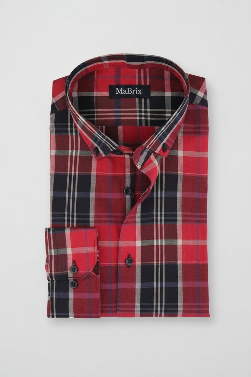Red Graph Mens Dress Shirt