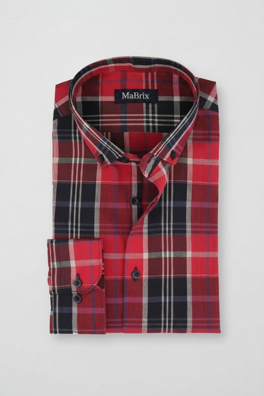 Red Graph Mens Dress Shirt