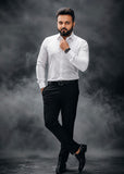 Classic Snow White Textured Dress Shirts