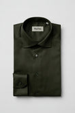 Olive Green Plain Formal Shirt