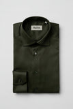 Olive Green Plain Formal Shirt