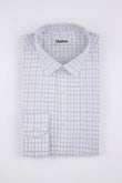White Grid Mens Dress Shirt