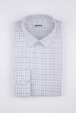 White Grid Mens Dress Shirt