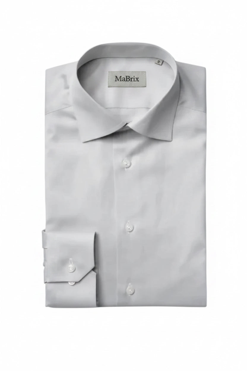 Cloudy Grey Plain Formal Shirt