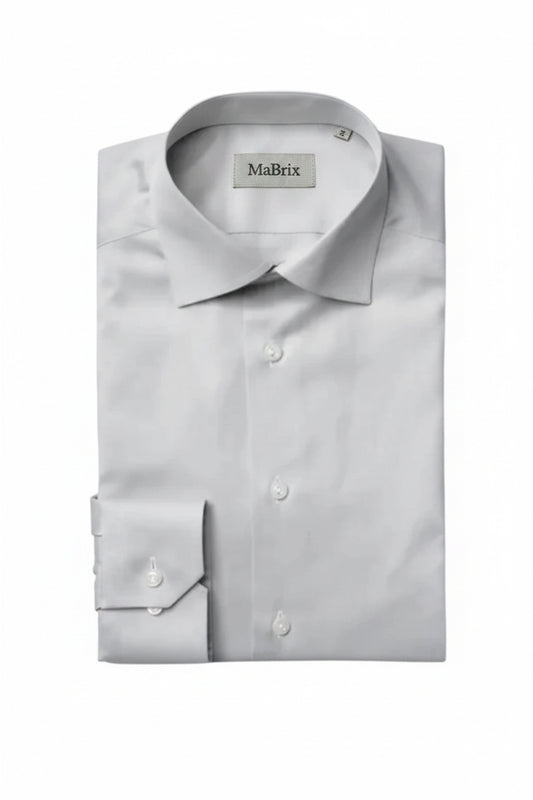 Cloudy Grey Plain Formal Shirt