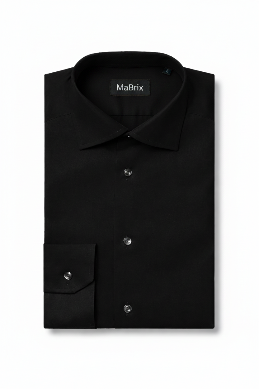 Eclipse Black  Plain Formal Shirt