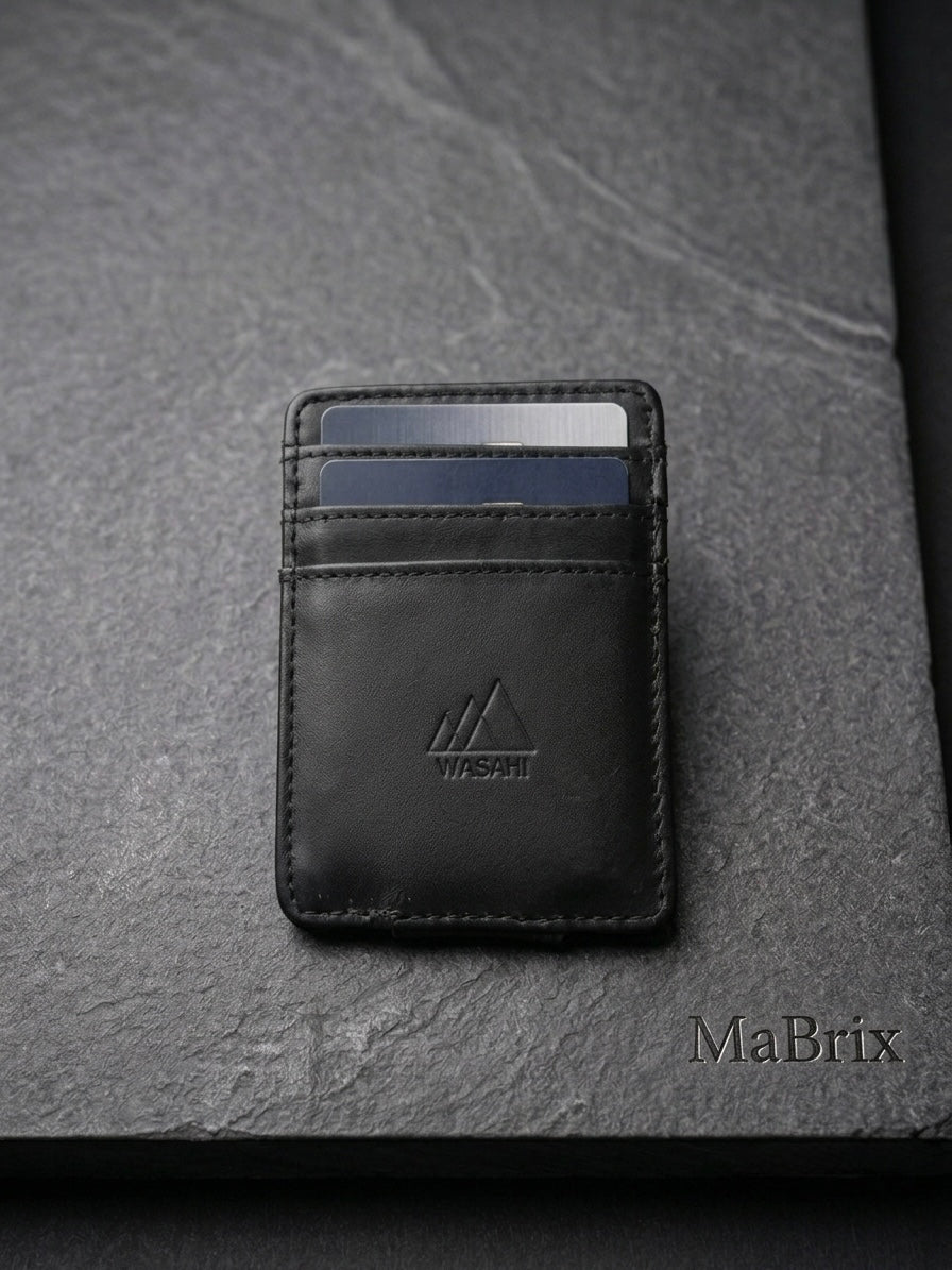100% Genuine Leather Card Holder Wallet for Men – Slim Minimalist RFID Card Wallet | Premium Original Leather