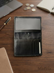 100% Genuine Leather Long Wallet for Men – Premium Bifold Organizer Wallet with ID Window & Card Slots | Original Leather