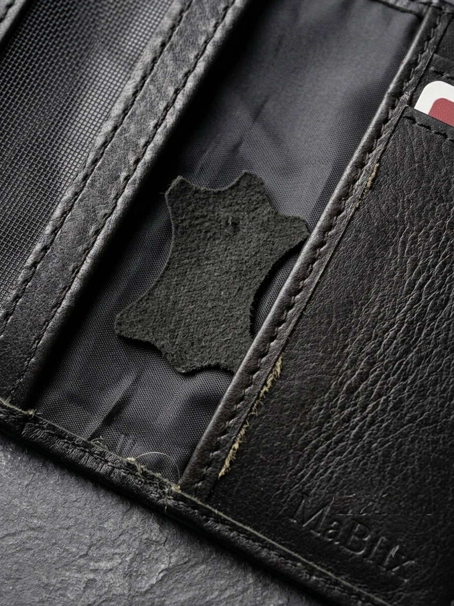 100% Genuine Leather Long Wallet for Men – Premium Bifold Organizer Wallet with ID Window & Card Slots | Original Leather