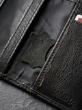 100% Genuine Leather Long Wallet for Men – Premium Bifold Organizer Wallet with ID Window & Card Slots | Original Leather