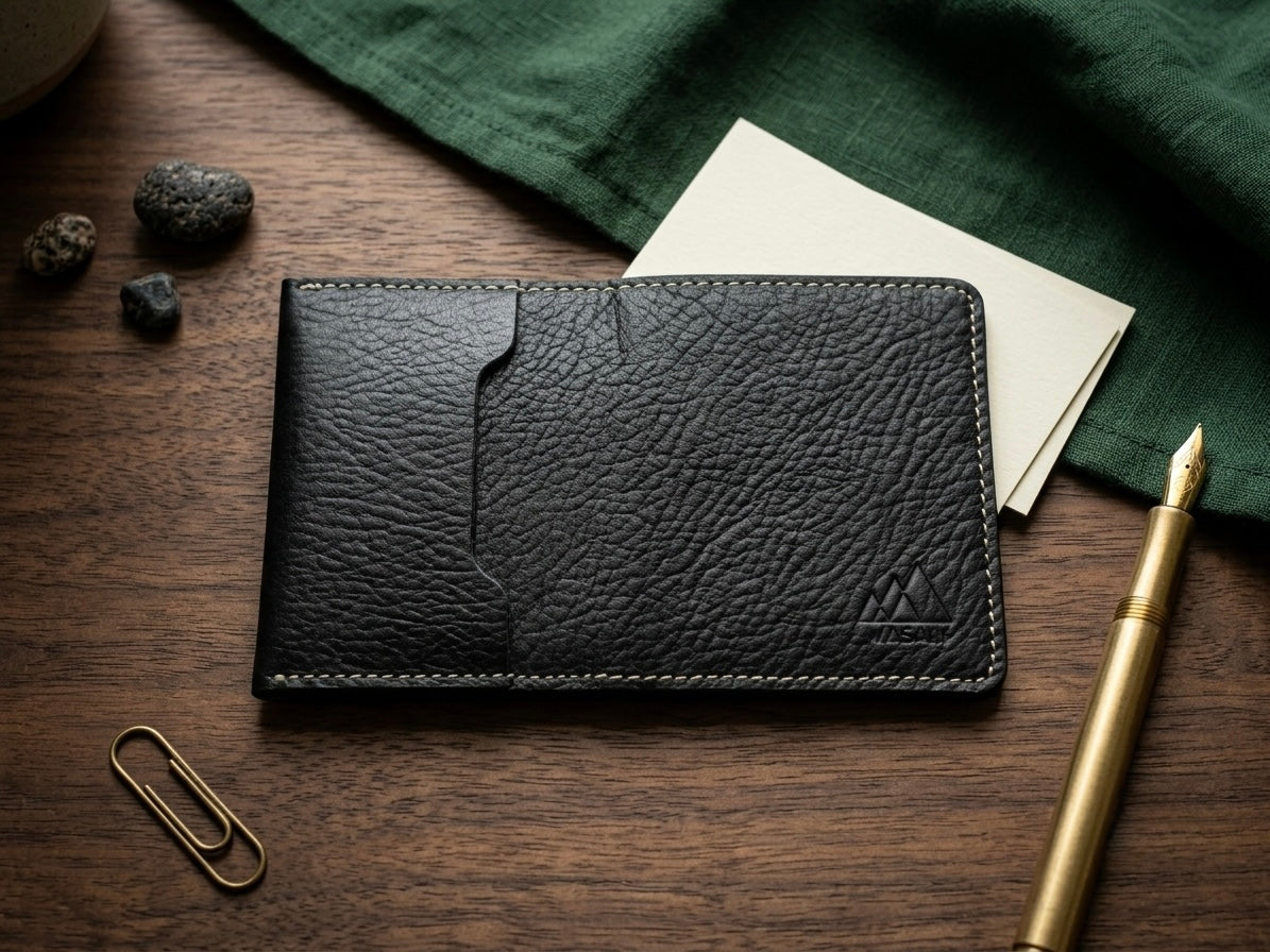100% Genuine Leather Long Wallet for Men – Premium Bifold Organizer Wallet with ID Window & Card Slots | Original Leather