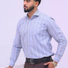 Blue Brown Slim Lining Dress Shirt