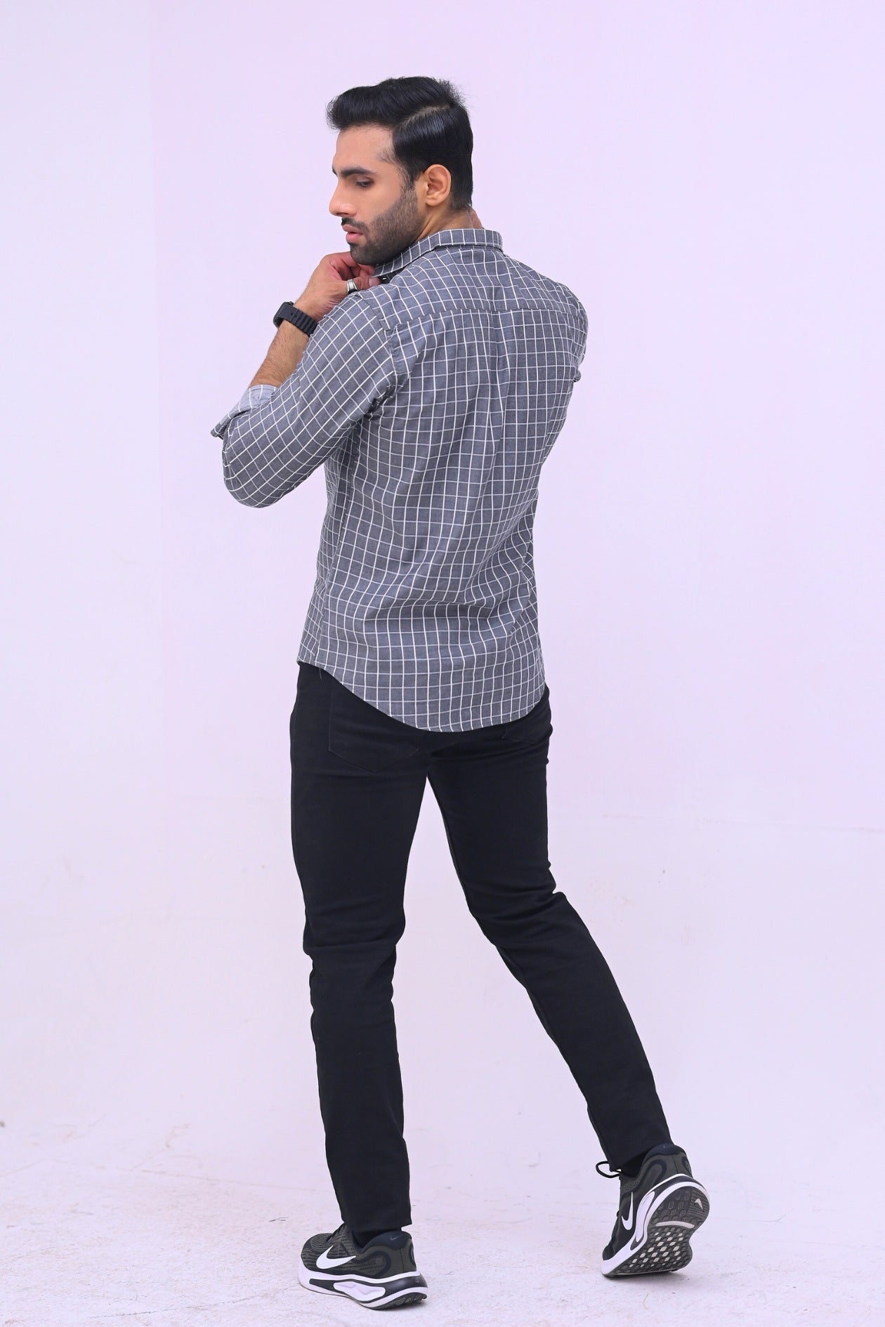 Black Check Boxes Casual Shirt