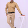 Camel Brown Plain Formal Shirt