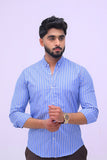 Blue Big Stripe Casual Shirt