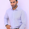 Blue Slim Striped Dress Shirt