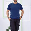 Navy Blue Slim-Fit Men's T,Shirt
