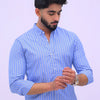 Blue Big Stripe Casual Shirt