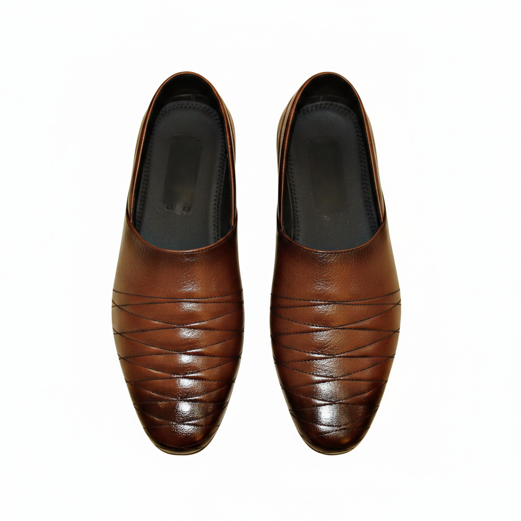 MaBrix Premium Original Leather Brown & Black Loafers for Men – Genuine Leather Slip-On Formal Shoes | Classic Comfort & Durable Design
