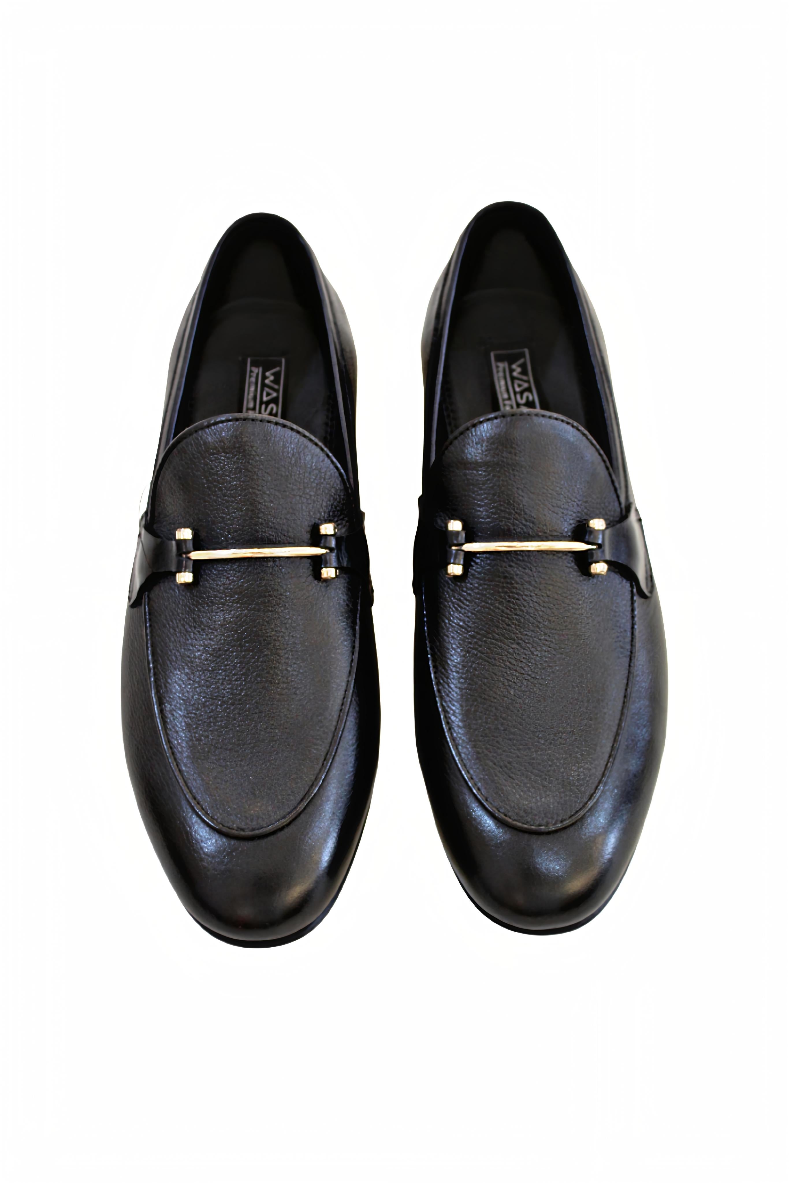 MaBrix™ Signature Men's Handcrafted 100% Original Leather Loafers – Premium Black Bit Loafers