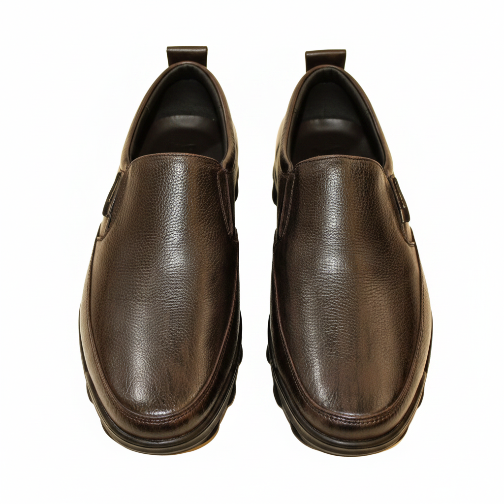MaBrix Premium Original Leather Brown Loafers for Men – Genuine Leather Slip-On Formal Shoes | Classic Comfort & Durable Design