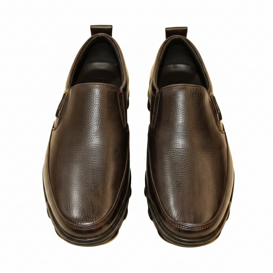 MaBrix Premium Original Leather Brown Loafers for Men – Genuine Leather Slip-On Formal Shoes | Classic Comfort & Durable Design