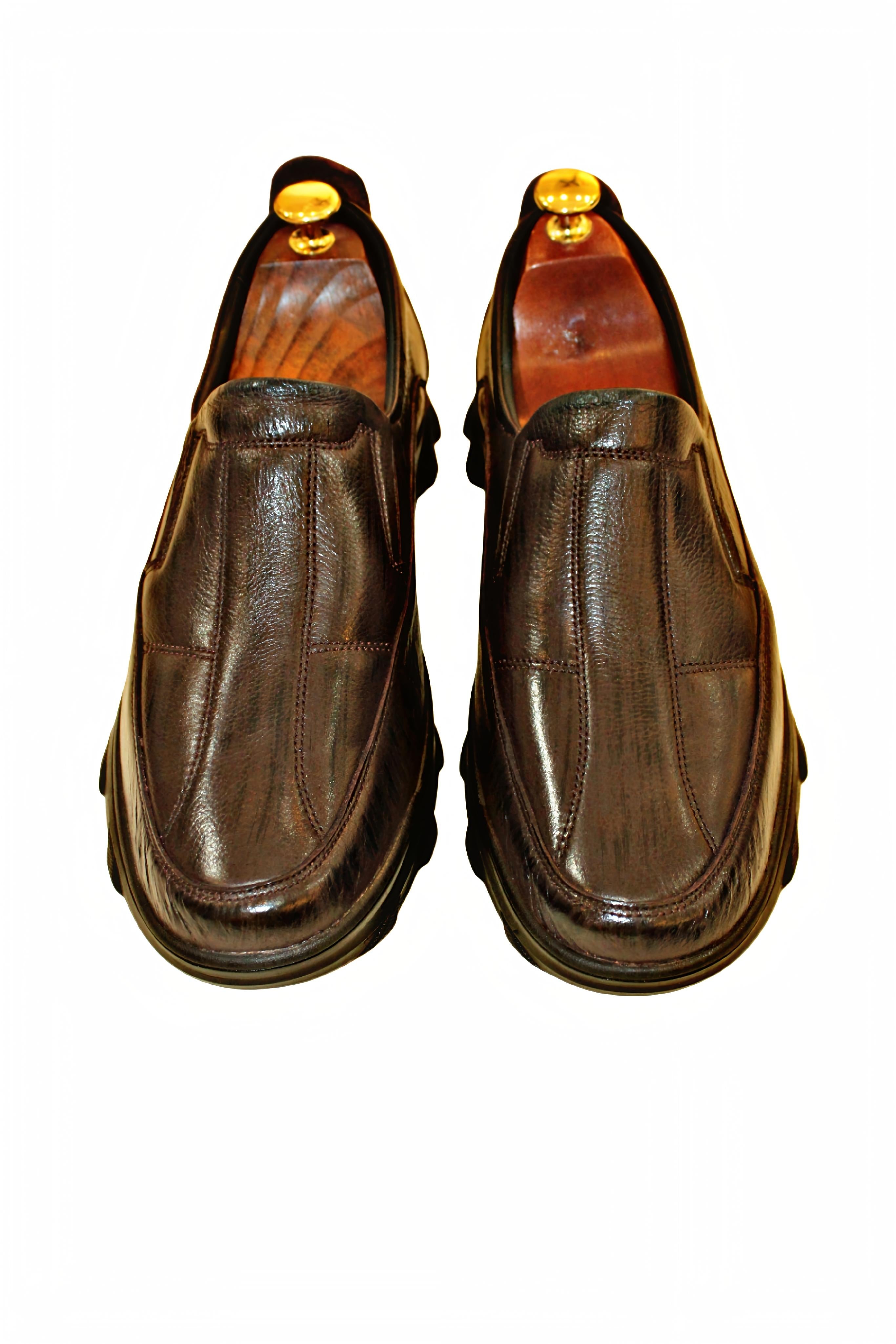 MaBrix Premium Original Leather Brown Loafers for Men – Genuine Leather Slip-On Formal Shoes | Classic Comfort & Durable Design