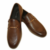 Men’s Premium Original Leather Brown Loafers – Genuine Leather Slip-On Formal Shoes with Metal Bit | Luxury Comfort & Elegant Design