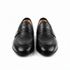 Handcrafted Pure Original Leather Men’s Loafers – Premium Textured Black Formal Slip-Ons