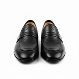 Handcrafted Pure Original Leather Men’s Loafers – Premium Textured Black Formal Slip-Ons