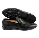 Handcrafted Pure Original Leather Men’s Loafers – Premium Textured Black Formal Slip-Ons