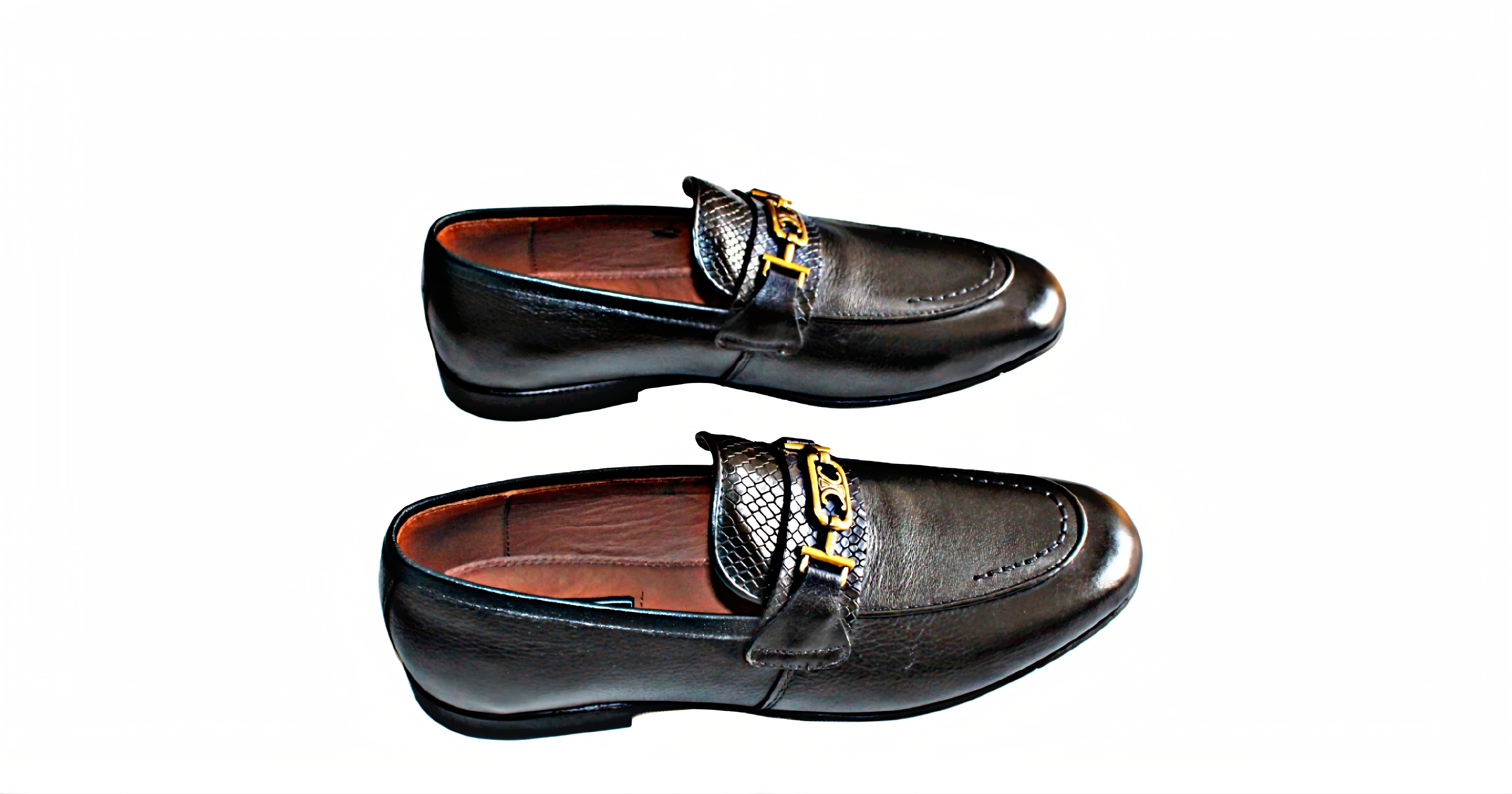 MaBrix™ Signature Men's Handcrafted 100% Original Leather Loafers – Premium Black Bit Loafers