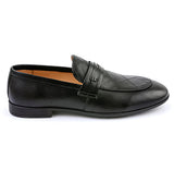 Handcrafted Pure Original Leather Men’s Loafers – Premium Textured Black Formal Slip-Ons
