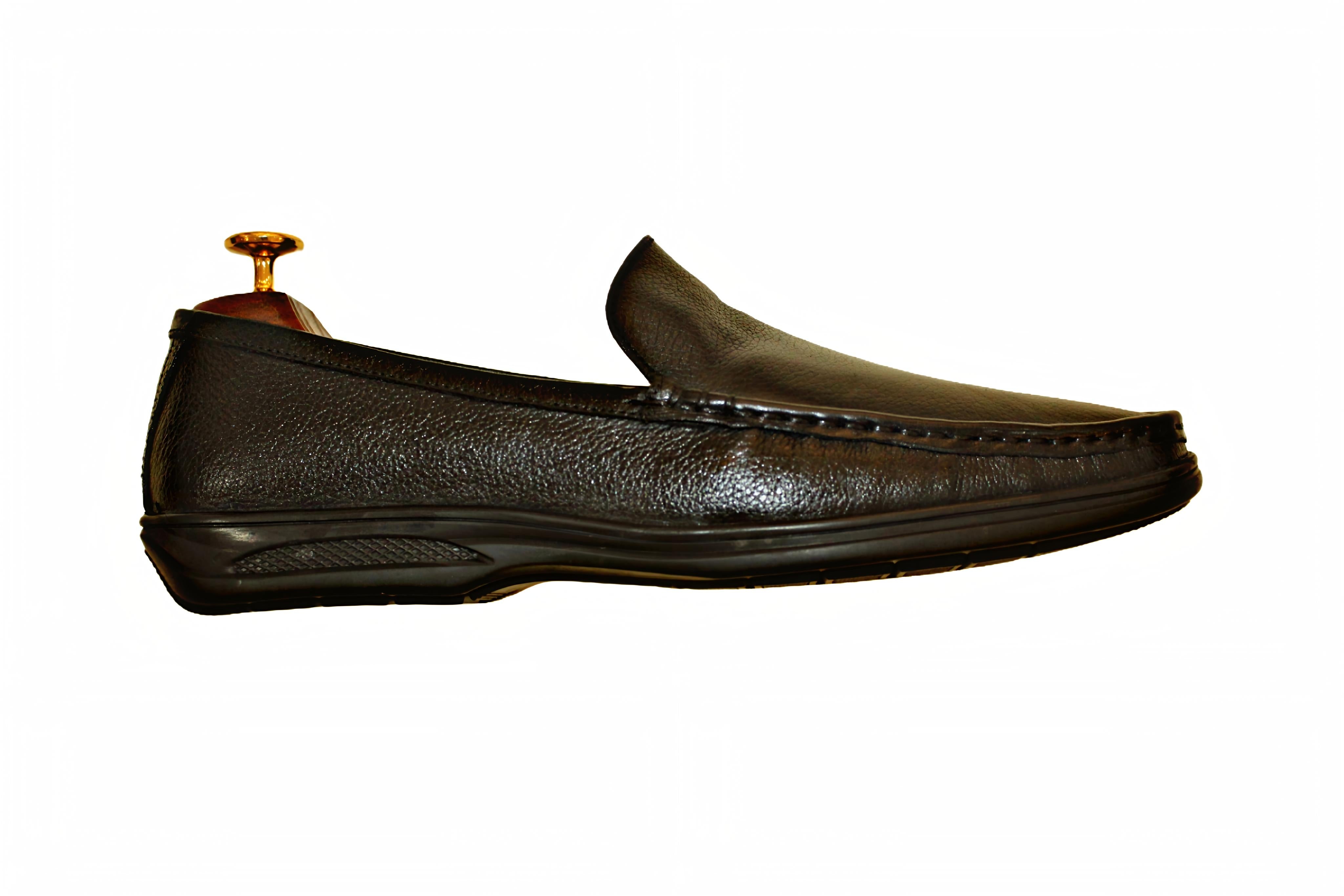 MaBrix Premium Original Leather Black Loafers for Men – Genuine Leather Slip-On Formal Shoes | Minimal Classic Design